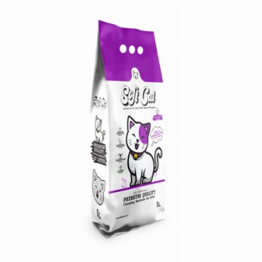 SOFT CAT Комкующийся наполнитель с ароматом лаванды, 5л, 5 л