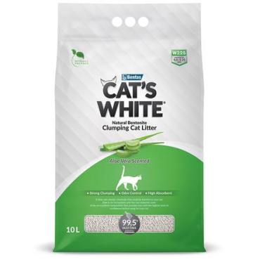 CAT'S WHITE Aloe Vera Комкующийся наполнитель для кошек, с ароматом алоэ вера, 8,55 кг