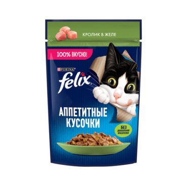 Влажный корм Felix Аппетитные кусочки для взрослых кошек, 75 гр