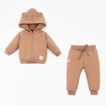 Костюм: толстовка и брюки Крошка Я, BASIC LINE, рост 80-86 см, цвет коричневый