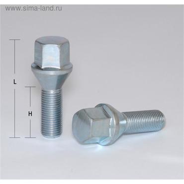 Болт M12x1,25, 56/29, hex19, конус, цинк