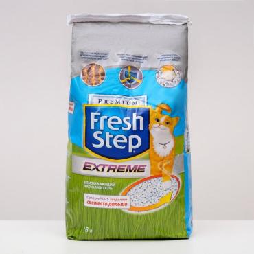 Наполнитель Fresh Step впитывающий, тройной контроль запахов для кошек, 18 литров