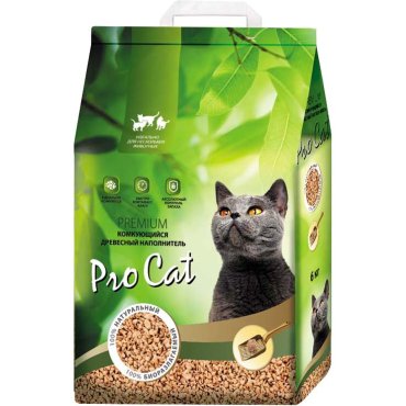 Наполнитель Pro Cat комкующийся древесный 6 кг