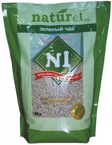 Наполнитель для кошачьего туалета №1 Naturel Зеленый чай 4.5л