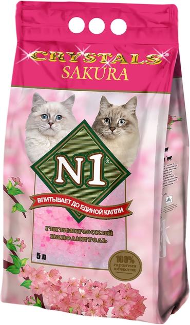 Наполнитель для кошачьего туалета №1 Crystals sakura 5л