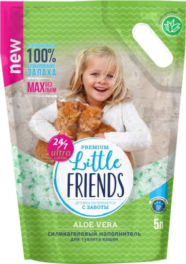 Наполнитель для кошачьего туалета Little Friends Силикагелевый Aloe vera 5л