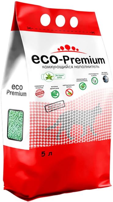 Наполнитель для кошачьего туалета ECO Premium Алоэ древесный комкующийся 5л