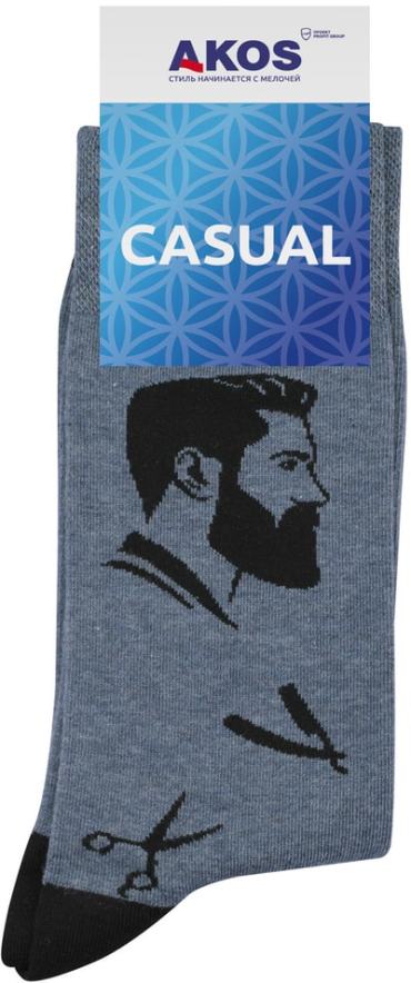 Носки мужские Akos Casual Барбершоп джинсовый меланж р.25-27
