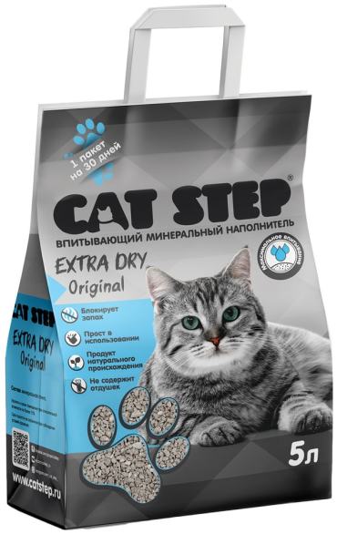 Наполнитель для кошачьего туалета Cat Step Extra Dry Original 5л