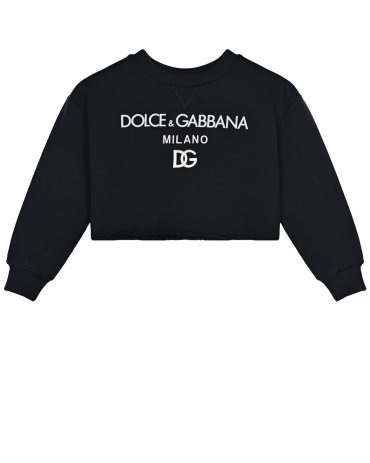 Черный свитшот с белым логотипом Dolce&Gabbana детский
