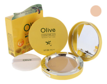 Матирующая пудра для лица Coenzyme Q10 Olive Moisture Twin Cake SPF28 PA++ 20г: No 21