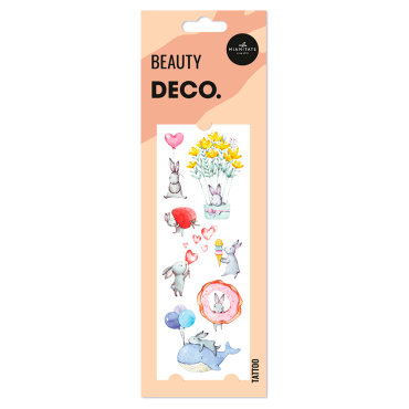 Татуировка для тела DECO. WATERCOLOR STORY by Miami tattoos переводная Rabbits