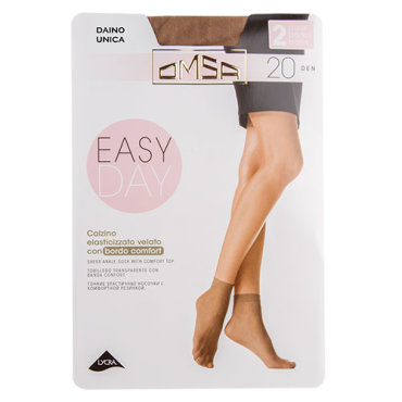 Носки женские OMSA CALZINO EASY DAY 20 den Daino 2 пары в коробочке