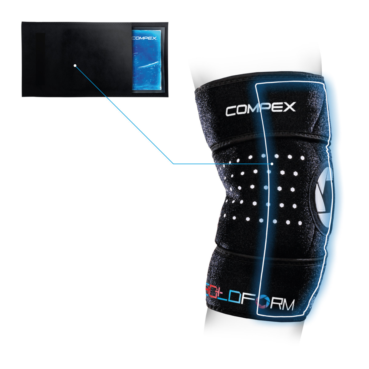Бандаж на локоть/предплечье Compex Coldform Utility с гелевым вкладышем,размер M/L, 83-0029-U-FG