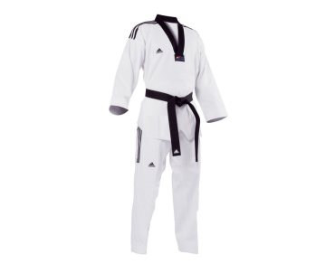 Добок для тхэквондо Adidas WTF Adi-GrandMaster 3 белый с черным воротником