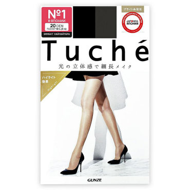 Колготки эффект хайлайтера черные, 20 DEN M-L (3-4), Tuche Gunze
