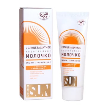 Молочко солнцезащитное для тела, Golden Sun, SPF 25, 60 мл, водостойкое, GS-01