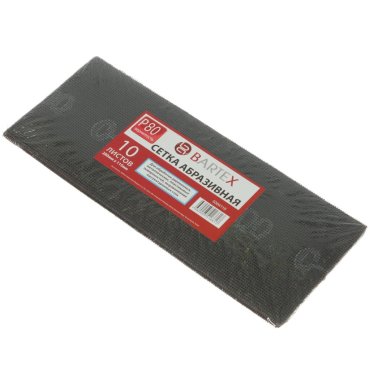 Сетка абразивная Р80, 115х280 мм, 10 шт, Bartex, 0304115