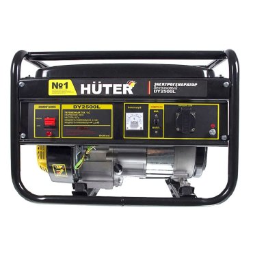 Генератор бензиновый, Huter, DY2500L, 2000 Вт, четырехтактный, 5.5 л.с., 16 А, выход 12 В, 64/1/3