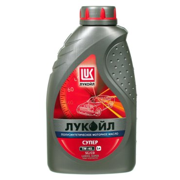 Масло моторное полусинтетическое, 5W40, Лукойл, Супер, 1 л