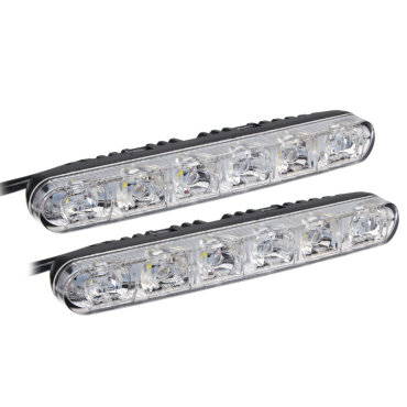 Дневные ходовые огни NEW GALAXY, LED 6шт, Линзы, алюм. корп., 130мм, 12V, 2шт