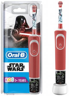 Зубная щетка электрическая Oral-B Kids Starwars красный/белый