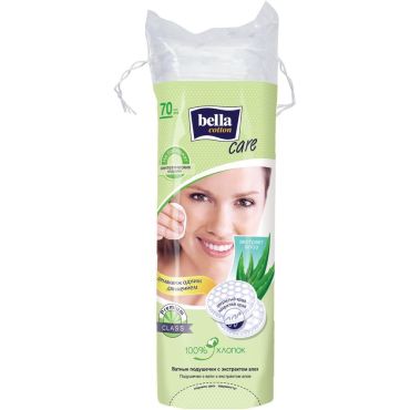 Ватные подушечки Bella Cotton Care с экстрактом алоэ, 70 шт/уп.