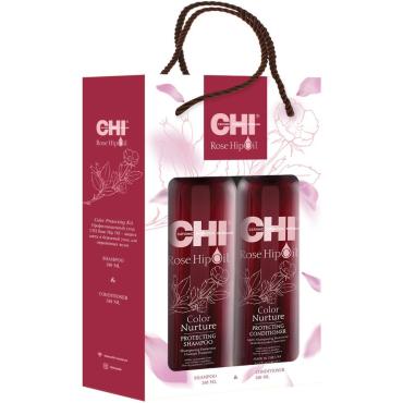 CHI Набор ухода за волосами Rose Hip Oil Color Protecting Kit