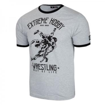 Футболка мужская WRESTLING grey melange Extreme Hobby