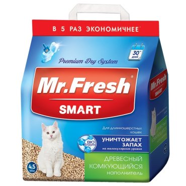 Mr. Fresh Smart наполнитель для длинношерстных кошек 9 л