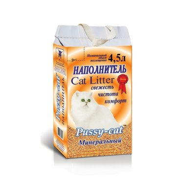 Pussy-Cat наполнитель минеральный впитывающий для кошек - 4,5 л