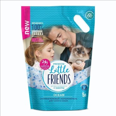 Little Friends Ocean силикагелевый наполнитель для кошачьих туалетов 5 л