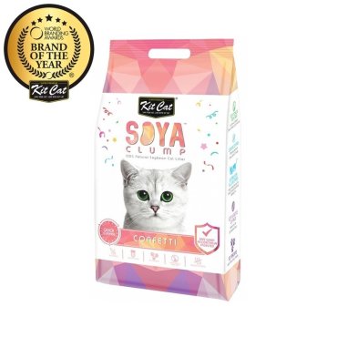Kit Cat SoyaClump Soybean Litter Confetti соевый биоразлагаемый комкующийся наполнитель с разноцветными гранулами