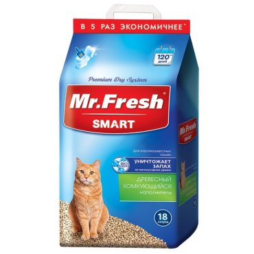 Mr. Fresh Smart наполнитель для короткошерстных кошек 18 л