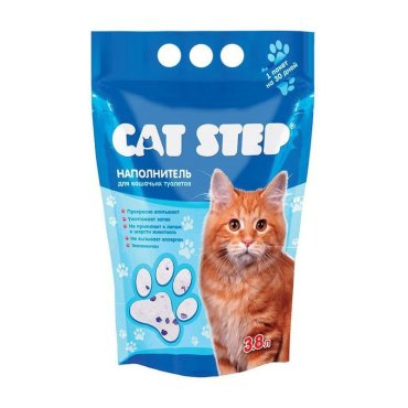 Наполнитель Cat Step для кошачьих туалетов силикагелевый впитывающий - 3,8 л