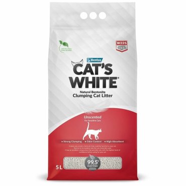 Cats White Natural наполнитель для кошачьего туалета комкующийся натуральный без ароматизатора - 5 л
