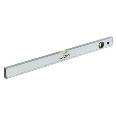 Уровень алюминиевый Lom, 2 глазка, линейка, 600 мм