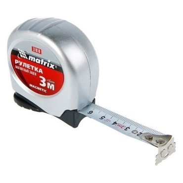 Рулетка Matrix Magnetic, 3 м х 16 мм, магнитный зацеп