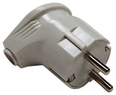 Вилка электрическая IN Home 4110 угловая с заземлением 16а, белая, 1 шт