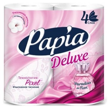 Бумага туалетная Papia Deluxe парадизо4сл бел 100%ц втул 16,8м 140л 4рул/уп