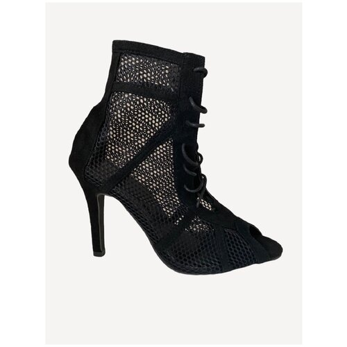 Туфли для танцев High Heels ботильоны женские высокая шпилька черные устойчивые открытые латины стрипы хай хилс