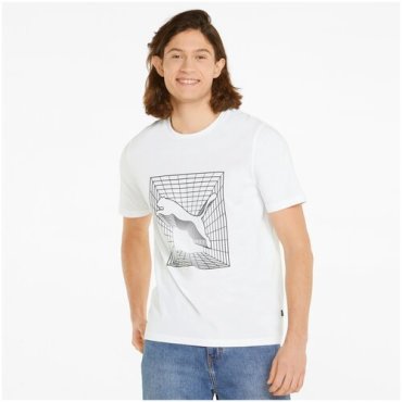 Футболка, PUMA Cat Graphic Tee, Мужская, размер XL ; White