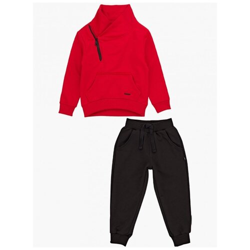 Спортивный костюм для мальчика Mini Maxi, модель 7831, цвет красный/черный, размер 104