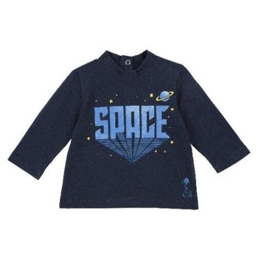 Лонгслив Chicco, принт Space, для мальчиков, размер 074, цвет тёмно-синий