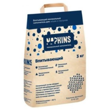 Наполнитель Napkins для кошек впитывающий, крупная фракция 12л