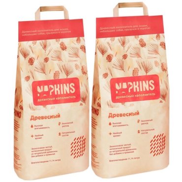 NAPKINS наполнитель древесный для туалета кошек (3 + 3 кг)