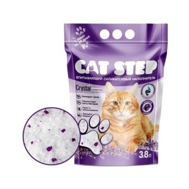Cat step впитывающий силикагелевый наполнительcrystal lavеnder, 7,6 л 20363012, 3,531 кг (2 шт)