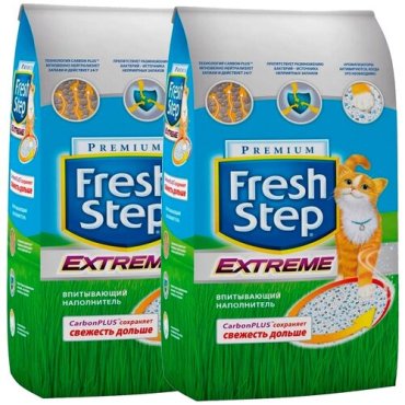 FRESH STEP CAT LITTER CLAY EXTREME – Фреш Степ наполнитель впитывающий для туалета кошек (12 + 12 л)