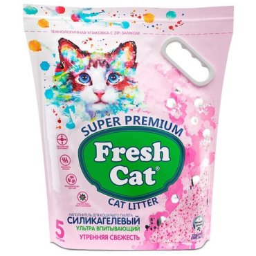 FRESH CAT утренняя свежесть наполнитель силикагелевый для туалета кошек с ароматизатором (5 л)