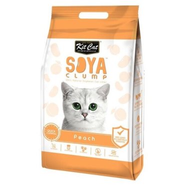 Kit Cat SoyaClump Soybean Litter Peach соевый биоразлагаемый комкующийся наполнитель с ароматом персика - 5 кг